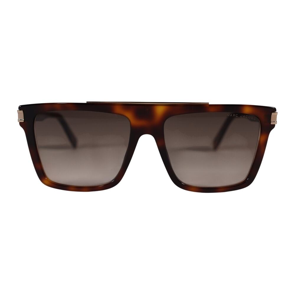 Marc Jacobs Square Designer Sunglasses - Tortoise + Gold / Brown Gradient - NWT